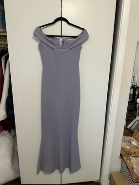 Missguided Lavender Off-Shoulder Maxi Dress